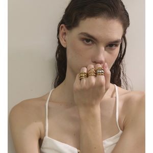 JINYOU 3406 geometrik moda klasik parmak takı kadınlar yeni varış parlak paslanmaz çelik katmanlı içi boş açık halka toptan - Product Image 3