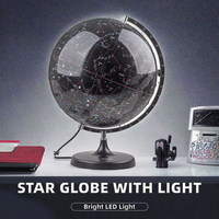 Lianying GT32L Globe Terrestre Lumineux LED Noir Céleste en Plastique, Lampe de Nuit Éducative et Décorative pour la Maison et le Bureau, Cadeau Inde