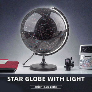 Lianying GT32L Negro Celestial <b>Star</b> Globe <b>LED</b> <b>Light</b> Plastic Educational Decorative World Globe Night Lamp Home Office Gift India - Product Image 2