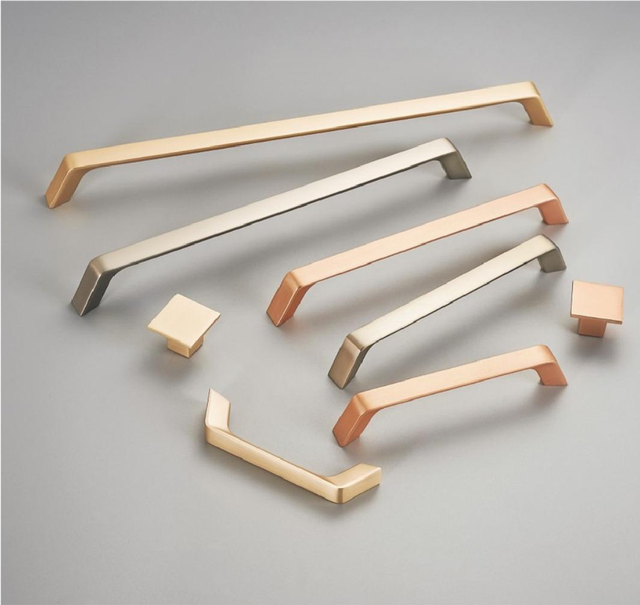 Modern Industrial Metal Drawer Pulls Matte Black Gold Silver Kitchen Cabinet Wardrobe Furniture Hardware Bar Handles
