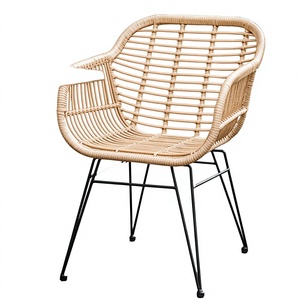 Modern 3-Piece Comfortable Hotel Patio <b>Furniture</b> Set Outdoor Sectional Chair <b>Wicker</b>- Rattan Moon Chair Waterproof Iron Frame - Product Image 4