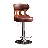 Chaise haute pivotante de comptoir en cuir synthétique de luxe moderne pour usage commercial dans les bars, cuisines, restaurants