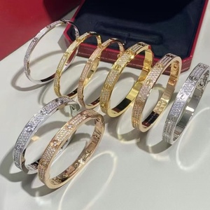 Sgarit Jewellery Wholesale Custom Jewelry New Trendy <strong>Bangle</strong> <strong>Bracelet</strong> for Man Women 18K Gold Diamond Jewelry - Product Image 2