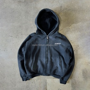 Hoodie personnalisé en usine, vintage, délavé à l'acide, épais, coupe oversize, épaules tombantes, pull décontracté, essentiels - Product Image 6