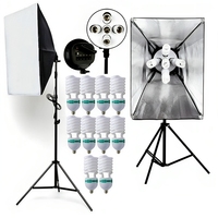 5 ampoules en 1 support boîte souple support de lumière trépied Kit photographie vidéo Studio Film Photo caméra téléphone diffusion en direct lampe boîte ensemble