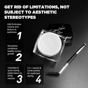 Cire à sourcils Gel coiffant pour sourcils <span class=keywords><strong>Transparent</strong></span> longue durée Cire à sourcils Gel à sourcils de marque privée avec pinceau - Product Image 3