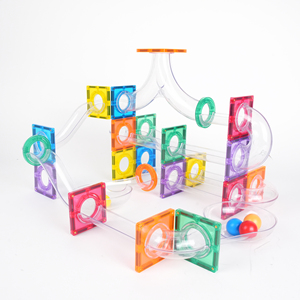 Pista da Corsa Educativa STEM Mntl a Prezzo di Fabbrica, Blocchi Magnetici da Costruzione, 107 Pezzi, Pista per <span class=keywords><strong>Biglie</strong></span> Fai-da-Te con Piastrelle Magnetiche per Bambini - Product Image 5