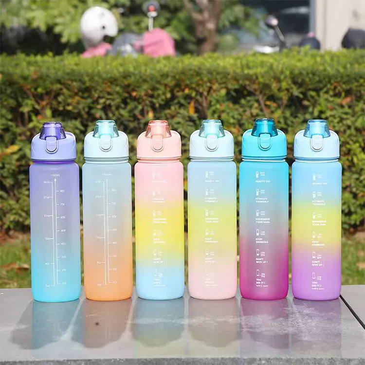 Professional customization Gym Gallon Sports Water Bottle Eco Friendly Reusable Bpa Free Motivational Plastic Water Bottle