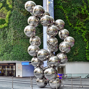 Außen landschaft Edelstahl kugel skulptur Modernes Design Großer Edelstahl-Garten ball - Product Image 1