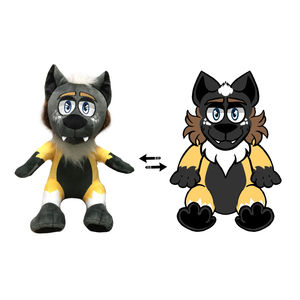 Venta al por mayor de regalos suaves para niños, nuevos productos temibles, peluche de lobo negro, traje de personaje peludo, prototipo de mascota personalizada - Product Image 2