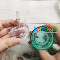 Verres à liqueur miniatures de 2oz ou mini taille de 3oz gobelet en verre à sublimation transparent de couleur gelée avec couvercle en plastique et paille