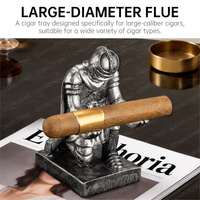 CIGARLOONG Repose-cigares Rétro Chevalier en Résine à Texture Métallique, Grand Support Décoratif pour Cigares, Accessoire de Table pour les Amateurs de Cigares