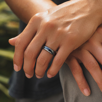 Csja KRKC — bague magnétique en hématite pour les hommes, pierre à facettes, anneau pour guérison, énergie thérapeutique, noir