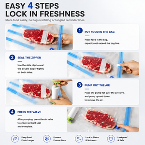Textured Self-<b>Vacuum</b> Sealing <b>Bag</b> with Clips for Secure Sous Vide Cooking and Food Storage <b>Vacuum</b> Seal Pe Sous Vide <b>Bags</b> - Product Image 2