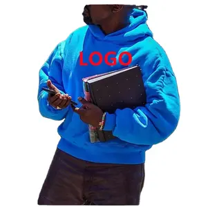 blau hoodie Suppliers-2022 leere Hoodies 100% Baumwolle Yeezy Double Logo Print Klein Blue Hoodies Sweatshirt Kanye West Herren Sommer Hoodie