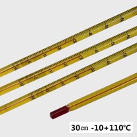Thermomètre à alcool de laboratoire, thermomètre en verre à tube rond, -20 à 110 degrés Celsius