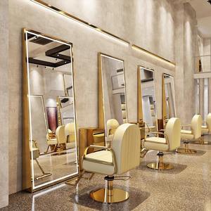 Espejo moderno de lujo de doble cara con LED para salones de belleza, espejo dorado para peluquerías y salones de estética. - Product Image 4