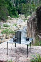 Table de camping pliable portable, table d'extérieur avec hauteur réglable, table de cuisine légère pour pique-nique, camping-car, voyage