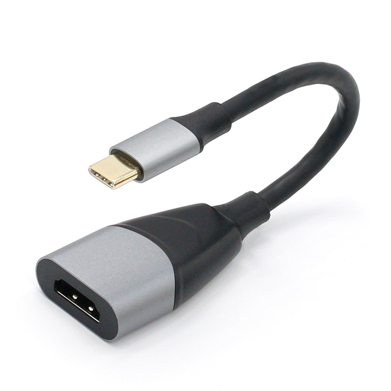 Black--TYPE-C to HDMI adapter round wire