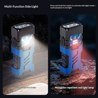 Senter Laser Putih 1000LM Isi Ulang Tipe-C, Baterai 18650 Dapat Diperbesar Layar Digital Aluminium, untuk Berkemah Mendaki Gunung
