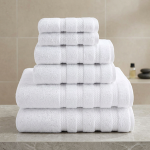 Ensemble de serviettes de bain en tissu éponge uni blanc ORCHID, doux, absorbant, en coton biologique, écologique, séchage rapide, essentiels pour la maison et le spa - Product Image 1