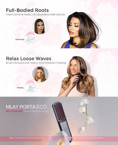 Cepillo alisador de pelo iónico nuevo producto alisado de cerámica calentamiento rápido ODM marca OEM personalización 2025 peine de ritmo - Product Image 2