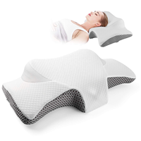 Oreiller en mousse à mémoire de forme à récupération lente personnalisable, forme cœur, design marin/figuratif moderne, soulagement des douleurs cervicales, anti-bactérien, anti-poussière