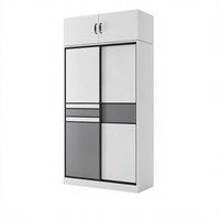 Armoire moderne en bois, penderie blanche, meuble de rangement pour vêtements, grande capacité, autoportante, portes coulissantes pour chambre à coucher