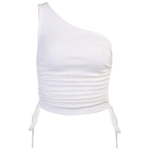 Top Estivo 2026 all'Ingrosso per Feste e Club, Sexy Monospalla <span class=keywords><strong>Senza</strong></span> <span class=keywords><strong>Maniche</strong></span> per Donne, Canotta Personalizzata con Coulisse - Product Image 5
