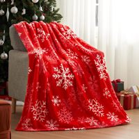 FF4817 cadeau de noël flocon de neige grande couverture literie noël décor à la maison lit canapé canapé doux chaud en peluche flanelle jeter couverture