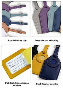 Étiquette de bagage en cuir PU personnalisée avec logo, étiquettes de bagage de voyage, étiquettes de valise en cuir, accessoires de voyage - Product Image 6