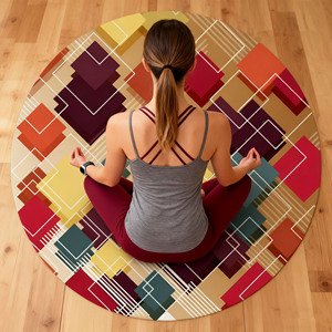 Grand tapis de méditation Tapis de yoga rond Tapis de yoga Pilates Base en caoutchouc naturel antidérapant, prise extra épaisse. Plus épais, plus long et plus large - Product Image 3