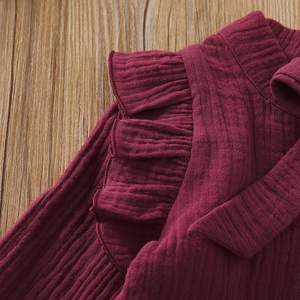 De la ropa de los niños de manga larga Tops impreso falda de dos piezas traje de cuerpo traje de niñas en rojo - Product Image 5