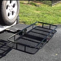 Panier pliant pour porte-bagages d'attelage de remorque robuste. Porte-bagages de voiture, barre de remorquage à fixation via l'attelage, convient pour une utilisation sur le toit.