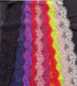 Nhà máy màu đen duy nhất vỏ sò Nylon ren TRIM chiều rộng khác nhau thêu lông mi ren trang trí đám cưới Organza loại vải - Product Image 2