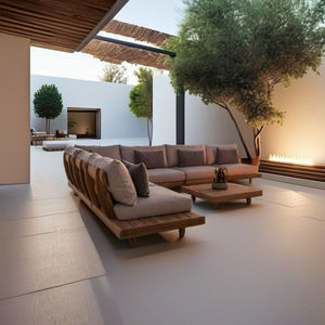 Set Moderno di Tavolo e Divani da Esterno in <span class=keywords><strong>Legno</strong></span> di Teak su Misura, Arredamento per Appartamenti, Patio, <span class=keywords><strong>Giardino</strong></span>, Cortile, Hotel, Soggiorno, Impermeabile - Product Image 2