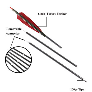 <span class=keywords><strong>3</strong></span> frecce takedown Linkboy tiro con l'arco puro carbonio frecce ID6.2 con vera piuma 4 "per il tiro in tasca comoda prenotazione - Product Image 2