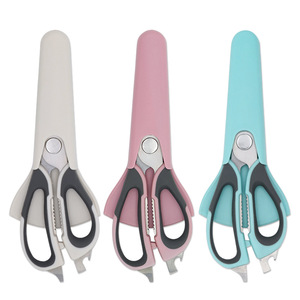 <b>Kitchen</b> <b>Scissors</b> Stainless Steel Multi-purpose For Fish Chicken Bone Home Use Straight Head Full Handle - Product Image 2