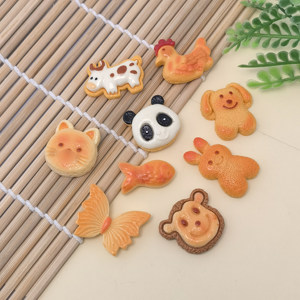 Abalorios de resina con forma de alimentos y animales, galletas planas de resina, lindos cabujones surtidos de galletas y cabezas de animales para manualidades. - Product Image 3