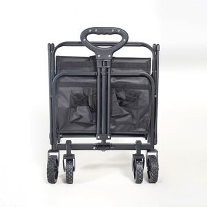 <b>Foldable</b> Camping Trailer Towable <b>Cart</b> with Off-road Wheels and Pull-rod-Portable Steel Construction - Product Image 2