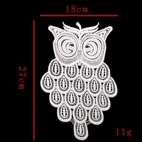 Bonne Qualité Blanc Soluble Dans L'eau Hibou Dentelle Applique Corps Patch LT2619A