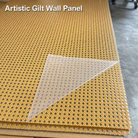 Panneau mural en PETG translucide effet glace craquelée, en résine acrylique, avec feuilles de bambou tissé laminé, pour décoration intérieure