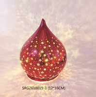 Boule de verre rouge avec lumière LED pour la décoration de Noël et la décoration de la maison