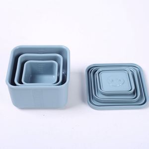 Factory Direct Sale Silicone Lunch Bento <b>Box</b> Microwave Heating Office Worker <b>Kitchen</b> <b>Storage</b> Square Freshness Preserving - Product Image 2