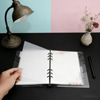 Separador de Hojas de PP Esmerilado de 6 Orificios, Separador de Papel Semitransparente con Índice para Cuaderno de Hojas Sueltas A5/A6/A7, Papelería