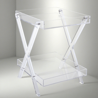 Table d'appoint pliable moderne, durable et écologique en acrylique double couche, légère et portable, pour salon