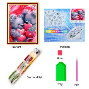Painting Factory Direct Cute Bear Doll Diamond Painting Kits Full Of Rhinestones Painting Cross Stitch Diamond Painting With Frame