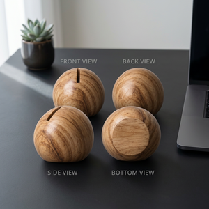 SAF Exports Minimalist Design Natural Wood <b>Round</b> Card Holder Handcrafted <b>Wooden</b> Polished Modern Home Decoration Freestanding - Product Image 3