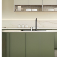 Meubles de cuisine contemporains à panneaux plats, ensemble de placards modulaires, design moderne en L sur mesure pour cuisine, villa, appartement