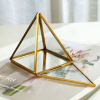 Terrarium en verre géométrique imperméable au design Art Déco, couleur personnalisée pour la décoration de la maison, vase pour plantes succulentes, mousse, plantes aériennes, cadre en métal